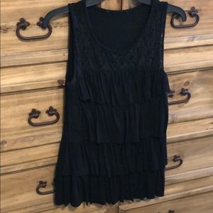 Black Ruffled T